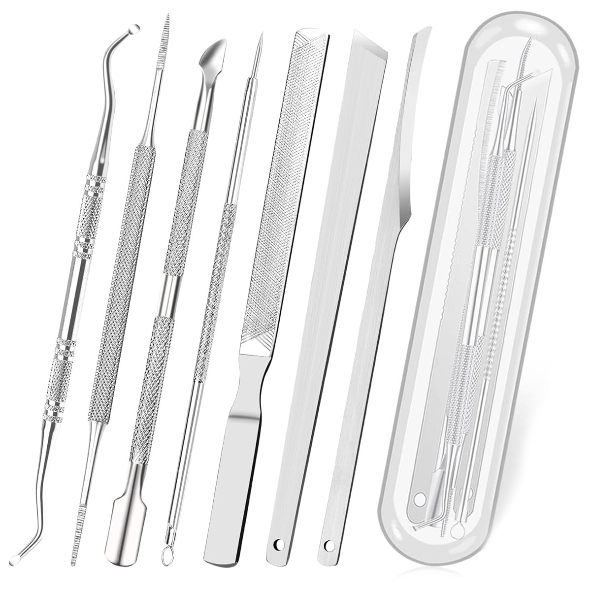 MAYCREATE Ingrown Toenail Tool Kit for Nail Care with 6pcs Dual End Design | Surgical Stainless Steel