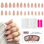 MAYCREATE Press On Nails for DIY Nail Art featuring 3D Embossed Almond Design 24 Pcs Set