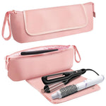 MAYCREATE Hair Tools Travel Bag for Flat Irons and Curling Irons with Silicone Pad 46x12x15cm Pink