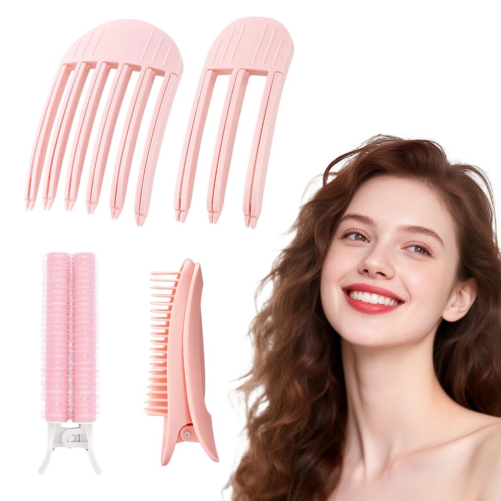 MAYCREATE Hair Volume Clip for Root Lifting and Fluffy Style 8PCS Light Pink Set