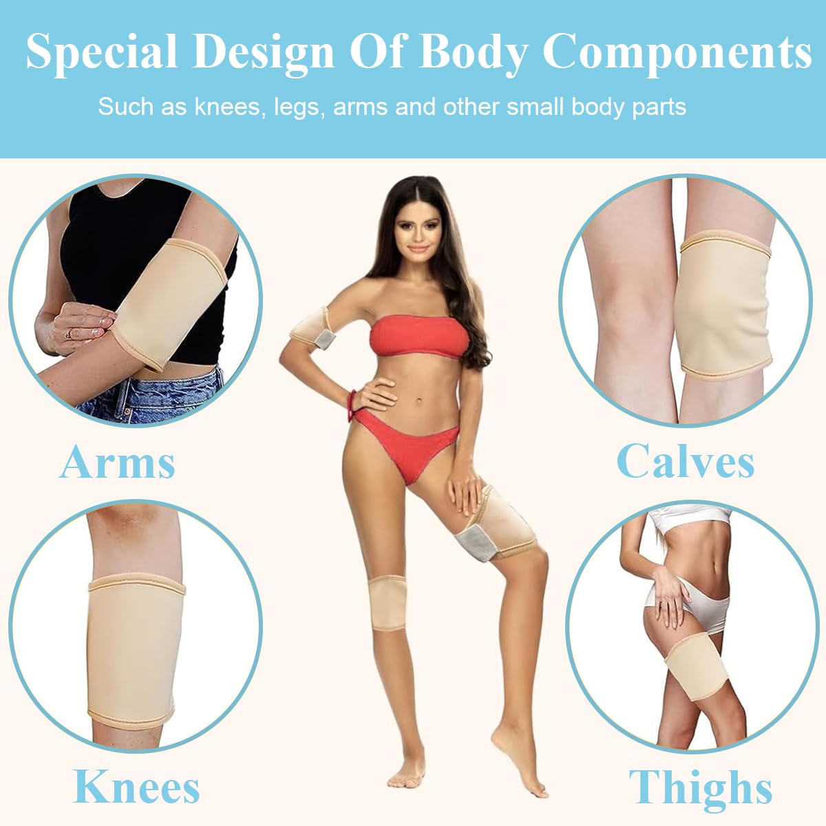 MAYCREATE 2pcs Castor Oil Pack for Knee, Castor Oil Pack Wrap for Knee Castor Oil Pack with Adjustable Elastic Strap, Reusable Breathable Cotton Castor Oil Compress Pads for Calf, Knees, Arm, Leg