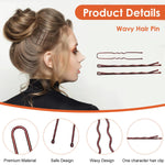 MAYCREATE Bobby Pins Set for Updos with 300 pcs Pins and Rubber Ties | Brown Metal for Women