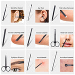 MAYCREATE Manicure Pedicure Kit for Women and Men with 18pcs Stainless Steel Tools | Portable Leather Case for Nail and Eyebrow Care