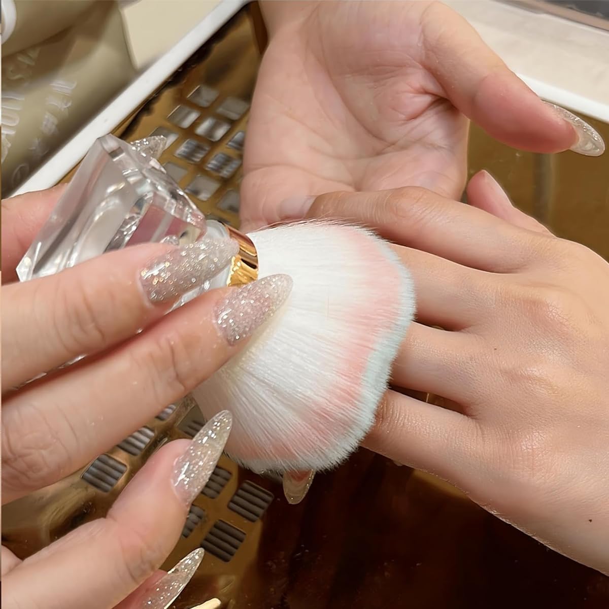 MAYCREATE Nail Dust Brush for Acrylic Nails featuring Fine Fiber Bristles and Acrylic Handle