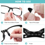 MAYCREATE Adhesive Eyeglasses Nose Pads for Glasses with D Shape 15×6×1.5 mm Black Silicone | 12 Pairs