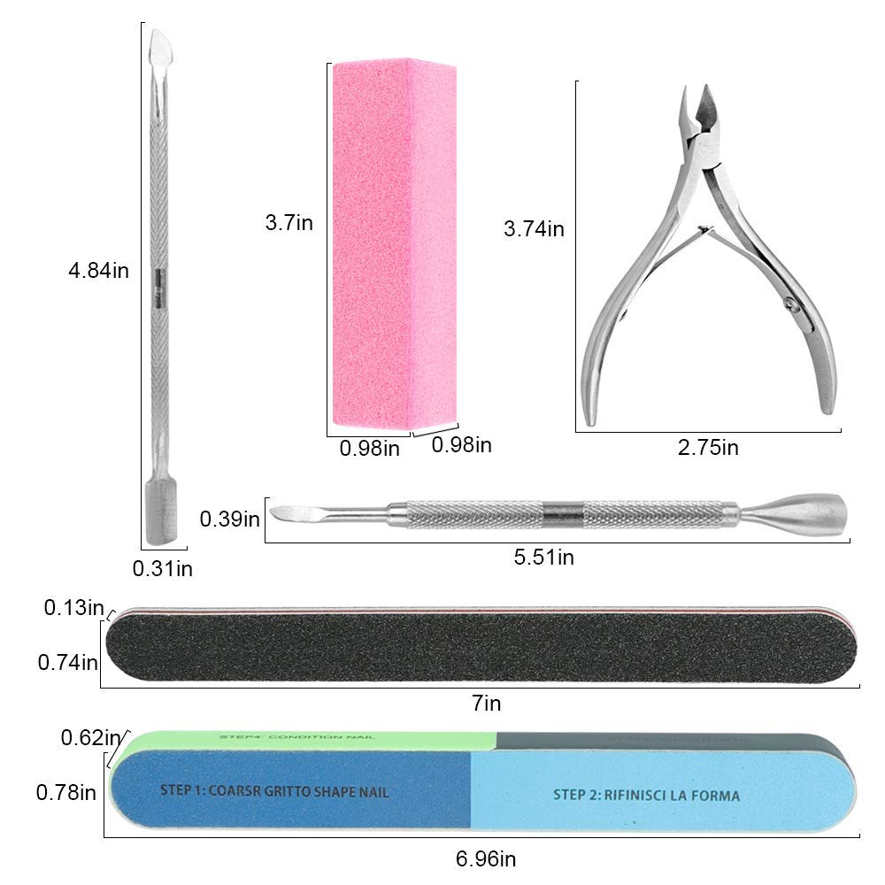 MAYCREATE Nail File Set for Home and Salon Use with 10PCS 100/180 Grit Double-Sided Emery Boards