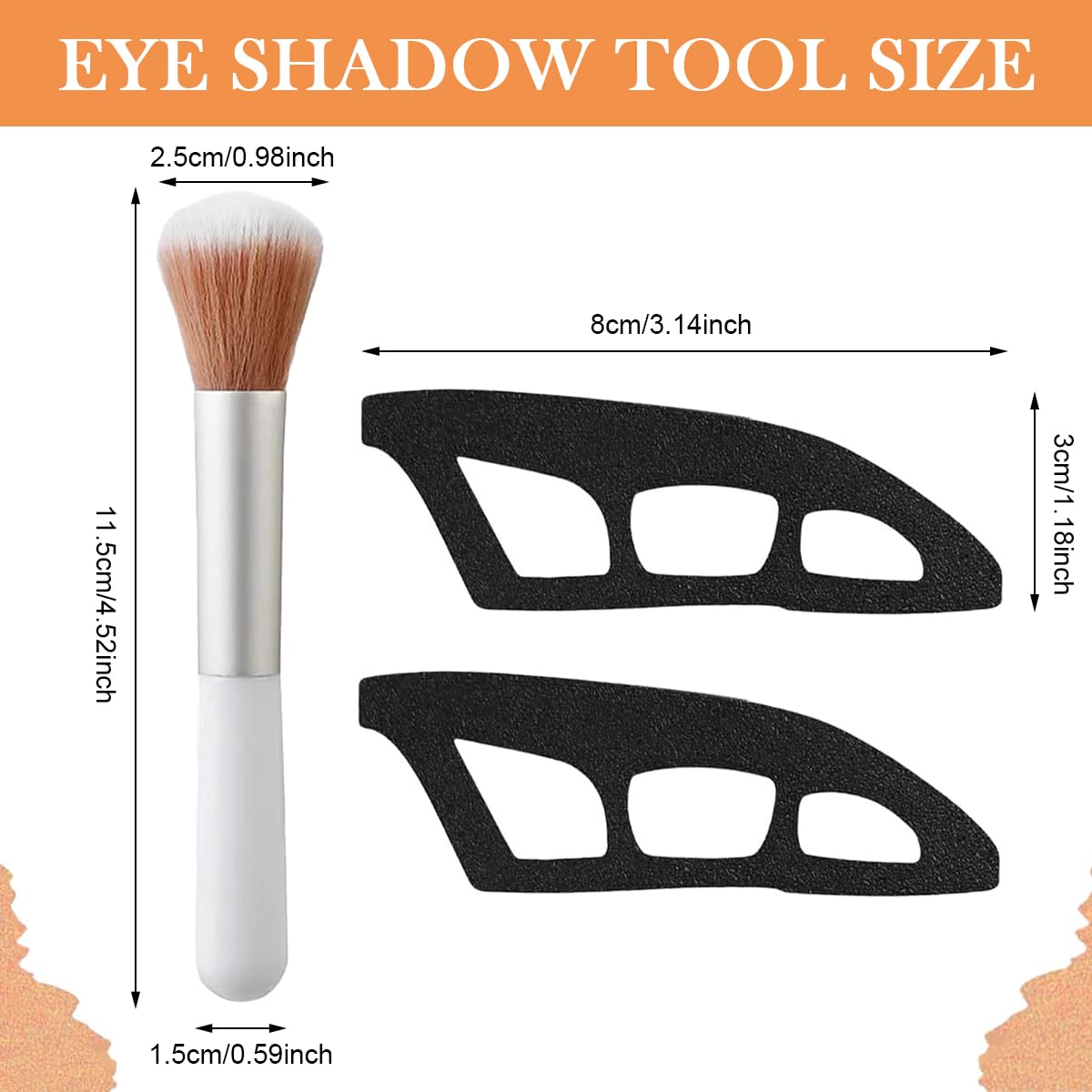 MAYCREATE Eyeshadow Application Template Tools with Brush for Beginners | 2Pcs Reusable Universal Fit Stencils