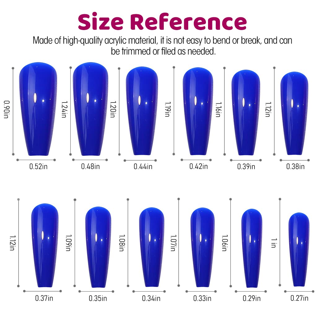 MAYCREATE® 24 Color Press on Nails Sets, False Nails Artificial Fake Nails Coffin Press on Nails Solid Color Glossy Fake Nails Full Cover False Nails Tips for Women Girls DIY Nail, Style A (No glue)