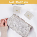 MAYCREATE Ring Box for Travel Jewelry Storage with 4 Slots and Snap Button Closure | Soft Plush Liner