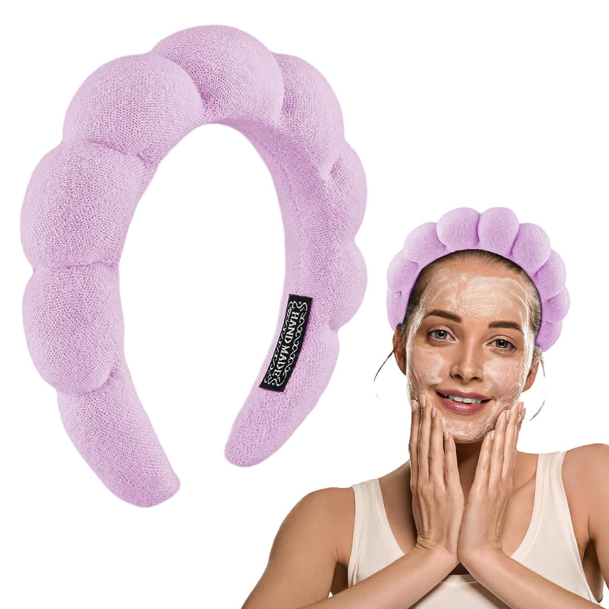 MAYCREATE® Headband Hair Bands for Women Facial Hair Band for Women, Hair Band for Face Washing Makeup Spa Head Band Sunflower Edge Sponge Hairband - Purple