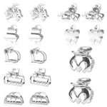 MAYCREATE Claw Clips for Women with Strong Grip Teeth featuring 16 Silver Metal Designs | Y2K Hair Accessories