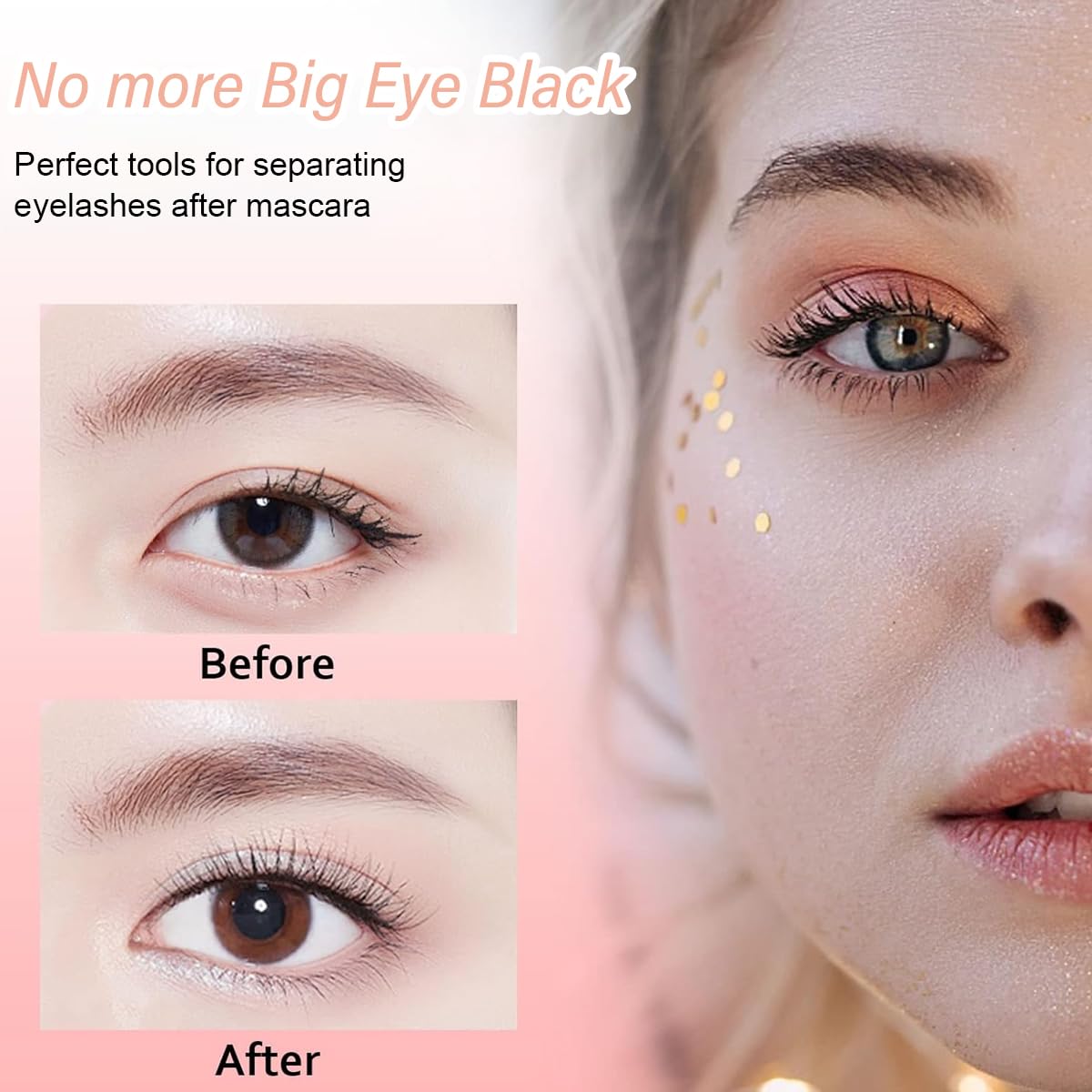 MAYCREATE Eyelash Comb Separator for Mascara Finishing with Arch Shape & Metal Teeth | Anti Slip Handle