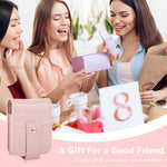 MAYCREATE Lipstick Travel Pouch for On the Go Touch Ups with Mirror 8x10cm PU Case