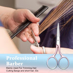 MAYCREATE Eyebrow Hair Grooming Scissors for Facial and Nose Hair 3.9 in | Stainless Steel Curved Blade