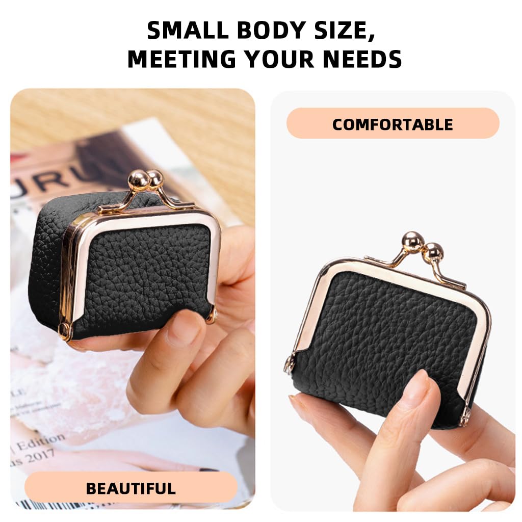 MAYCREATE Small Jewelry Box for Rings and Necklaces with Clasp Lock 2.6x1.77x1.37 in Black