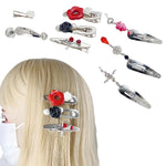 MAYCREATE® 8PCS Red Hair Clips