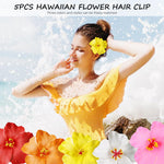 MAYCREATE Flower Hair Clips for Women featuring 5pcs 3.7 in Fabric Blooms | Beach Styling Accessory