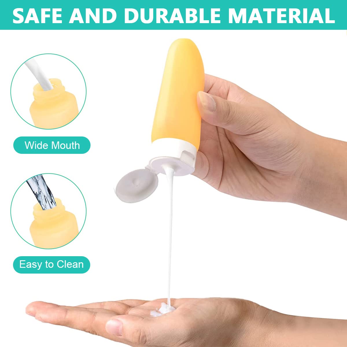 MAYCREATE Travel Bottles Set for Toiletries with Leakproof Recyclable PET Design | 11Pcs Containers