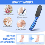 MAYCREATE Foot File for Callus Removal with Ergonomic Long Handle and Nanoglass Surface | Gentle Exfoliation for Smooth Feet