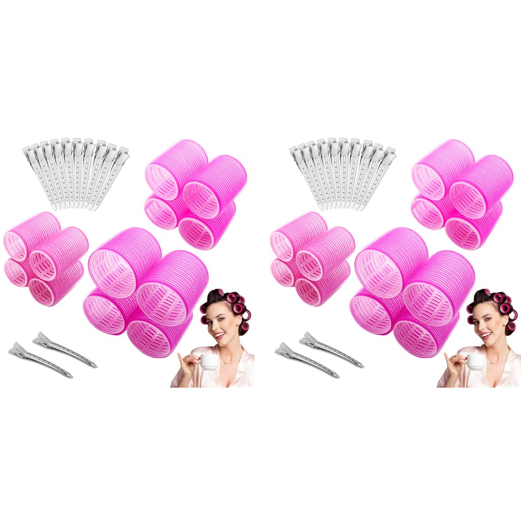 MAYCREATE Heatless Hair Curler Roller Kit with 24 Rollers and 12 Clips for All Hair Types | 3 Sizes