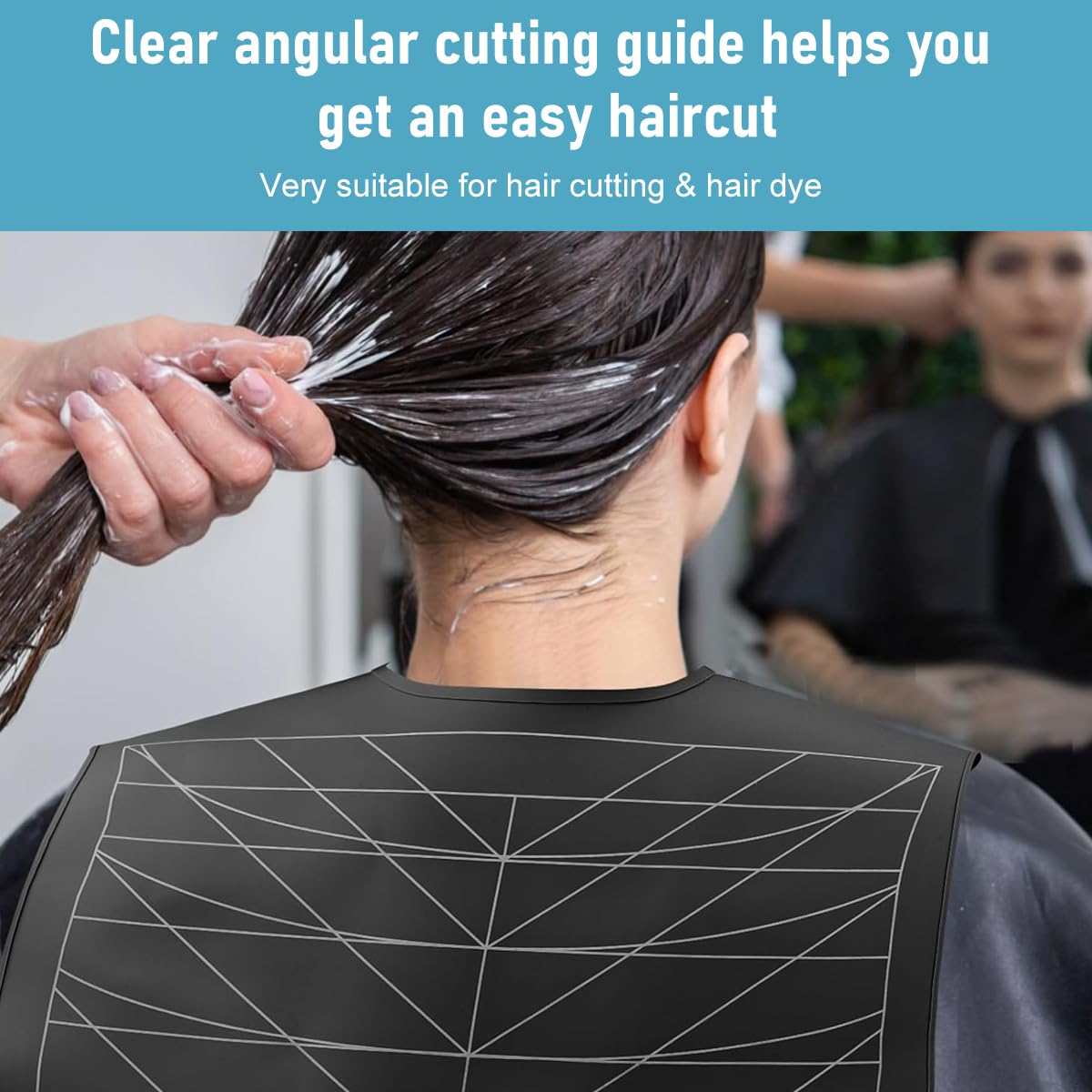 MAYCREATE Silicone Waterproof Hair Dye Shawl, Hair Cutting Collar with Guiding Lines, Cutting Mat for Hair Stylist, Barber Shop Hair Cutting Pad/Cape for Salon, Hair Cutting Tools Salon Accessories
