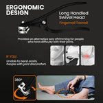 MAYCREATE Nail Clipper for Thick Nails with 360° Flexible Cutter and 4.5 in Long Handle | Stainless Steel Anti-Splash Blade