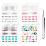 MAYCREATE Pearls Face Gems for Makeup and DIY Crafts with 12 Sheets 2064 pcs | Self Adhesive Acrylic Stickers