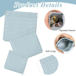 MAYCREATE Makeup Pouch Set for Travel with Pinch Open Design and 3 Sizes 8x8cm to 12x12cm Blue