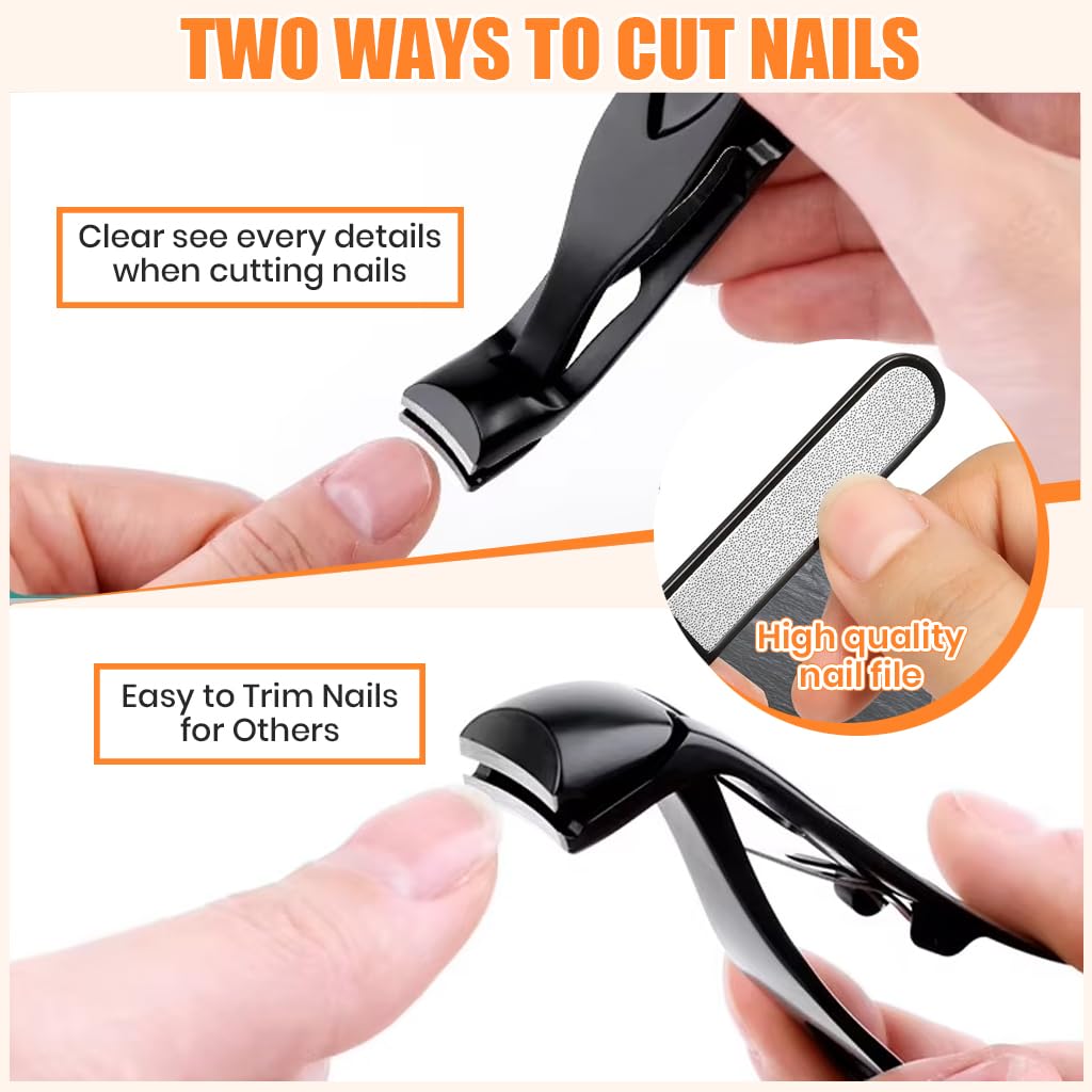 MAYCREATE Nail Clipper for Seniors featuring Bended Head Design with Stainless Steel | Travel Set