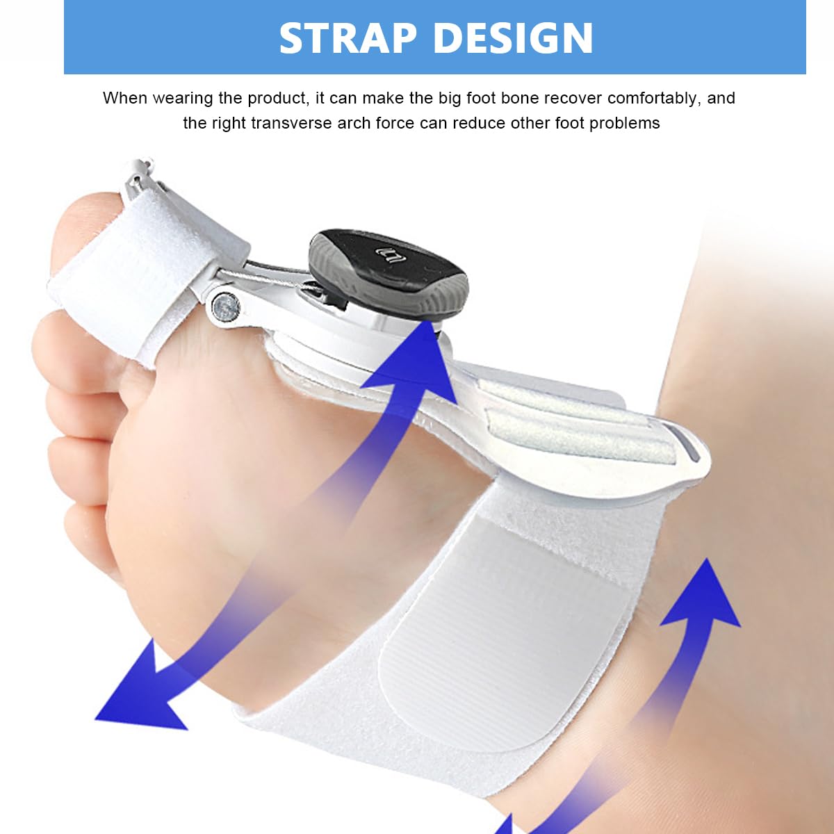 MAYCREATE Bunion Thumb Corrector for Left and Right Foot with Adjustable Rotating Knob | Toe Separator for Men and Women