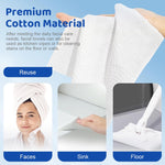 MAYCREATE Disposable Face Towel 50 Count for Cleansing and Makeup Removal | 100% Cotton Quick‑Dry Facial Tissue for Sensitive Skin
