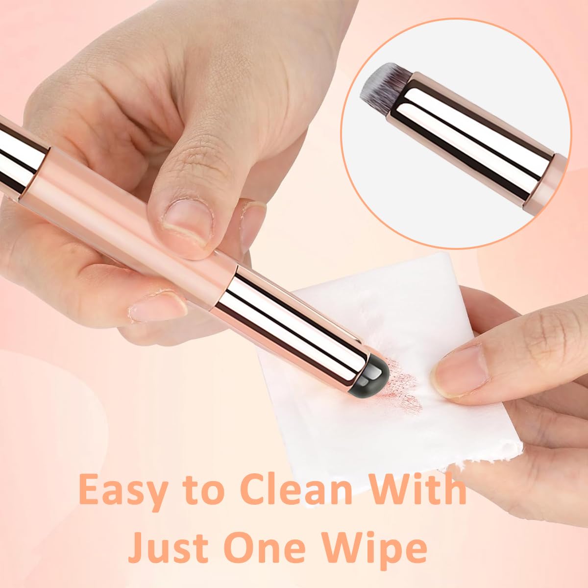 MAYCREATE Lipstick Silicone Brush for Balm Application with Dual-Ended Design Pink 3PCS