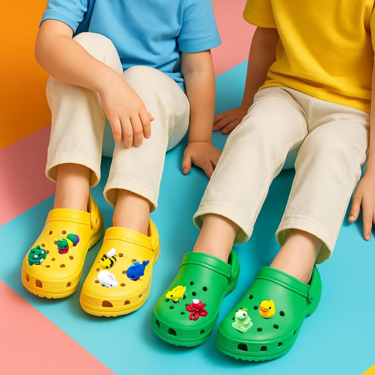 MAYCREATE Shoe Charms 10PCS for Clogs and Sneakers with 3D PVC Animal Designs | Kids Gift