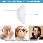 MAYCREATE Adhesive Eyeglasses Nose Pads with D Shape Anti Slip Design | 12 Pairs White Silicone