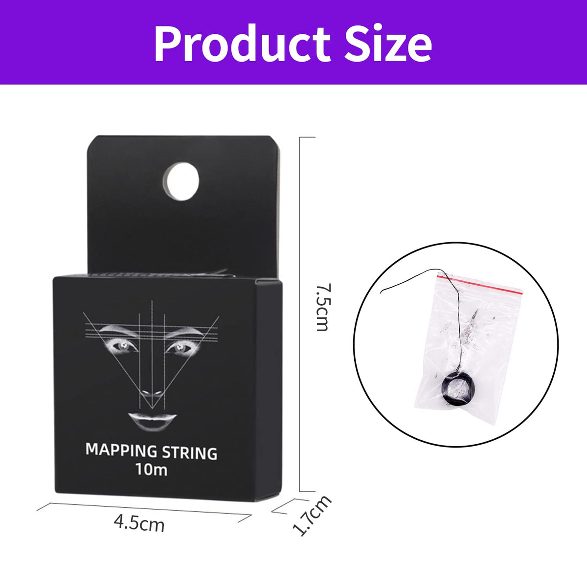 MAYCREATE Mapping String for Microblading with Pre Coated Ink Thread 10m | Eyebrow Symmetry Tool