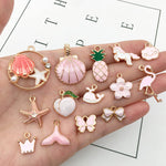 MAYCREATE Jewelry Making Pendant Kit for DIY Crafts featuring 31pcs Enamel Charms and Gold Plated Zinc Alloy Pendants