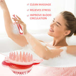 MAYCREATE Silicone Body Scrubber for Bath and Shampoo | Double-Sided Soft Brush for Sensitive Skin