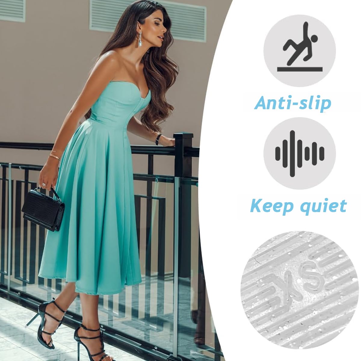 MAYCREATE High Heel Protectors for Walking on Grass with Antislip Base 8 Pairs 4 Sizes | PVC Heel Caps