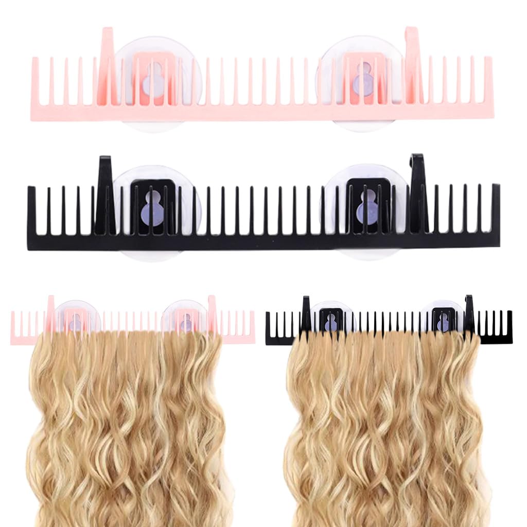 MAYCREATE Hair Extension Wall Holder with Suction Cups for Salons and Home | Pack of 2 Organizer