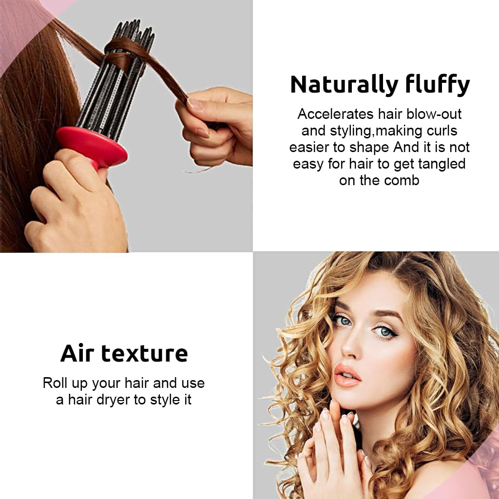 MAYCREATE Curly Hair Styler Tool for Hair Dryer with 17 Stick Air Volume Comb | 25 cm Heatless Resin Curling Comb
