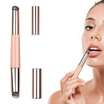 MAYCREATE Lipstick Silicone Brush for Travel Makeup with Dual End Applicator and Pink Lid