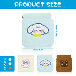 MAYCREATE Small Pouches for Women 3Pcs 5 in Set with Elastic Closure and Water Resistant Fabric | Cute Cartoon Design for Makeup Coins and Sanitary Pads