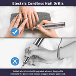 MAYCREATE Nail Drill Machine for Acrylic and Gel Nails with 12 Bits 6 Speeds USB Rechargeable
