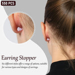 MAYCREATE Earring Backs for Studs featuring 600 pcs clear silicone clutch stoppers | DIY jewelry making accessories