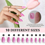 MAYCREATE Press on Nails Set for DIY Nail Art with 12 Colors 288pcs ABS Almond Tips | Women