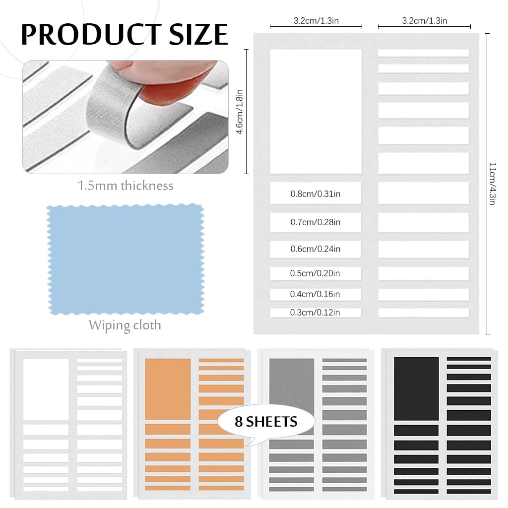 MAYCREATE Ring Size Adjuster for Loose Rings with 8 Sheets 144 Strips EVA Foam | Reusable Fit Solution