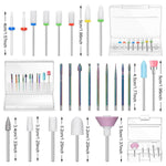 MAYCREATE Nail Drill Bit Set for Acrylic Gel & Dip Nails featuring 24 pcs 3/32 inch Ceramic Diamond Carbide Bits | Professional Manicure Tools