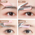 MAYCREATE Eyebrow Trimmer Kit Set including 12PCS Grooming Tools for Women and Men | Razor and Tweezer Duo