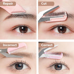 MAYCREATE Eyebrow Trimmer Kit Set of 6Pcs with Removable Mini Comb & Stainless Steel Tools for Men and Women | Featuring Ergonomic Handle Design