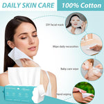 MAYCREATE Face Towel Disposable for Daily Use with 70 Count 7.87x7.87 in Soft Cotton Wipes
